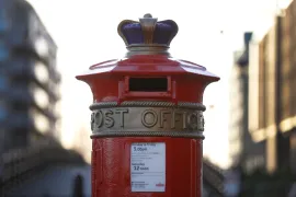 An ornate red post box in Liverpool, UK [Phil Noble/Reuters]