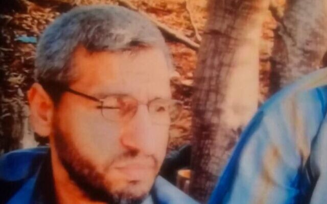 A picture purporting to show Muhammad Deif, the commander of the Hamas terror group's military wing, which was published by Hebrew media outlets on December 27, 2023. (Screen capture; used in accordance with Clause 27a of the Copyright Law)