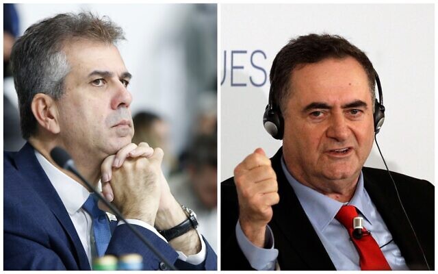 Foreign Minister Eli Cohen (L) and Energy Minister Israel Katz. (Collage/AP)