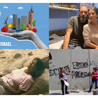 What Matters Now hosts the Israel Story podcast, with three episodes featuring: Rachel Goldberg and Jon Polin (upper right), Datya Itzhaki (lower left) and Sahar Vardi. (Courtesy)