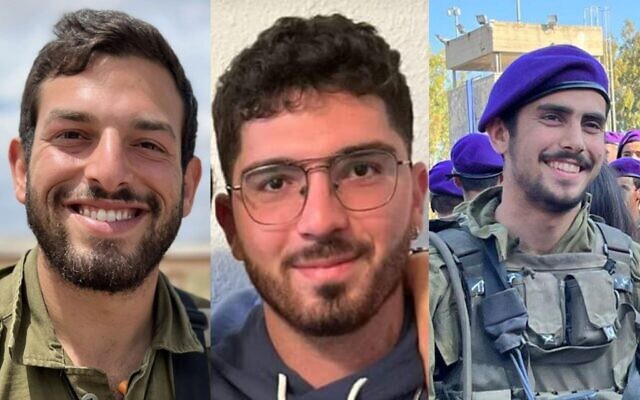 L to R: Lt. Yaron Eliezer Chitiz; Staff Sgt. Itay Buton; Staff Sgt. Efraim Jackman (IDF)