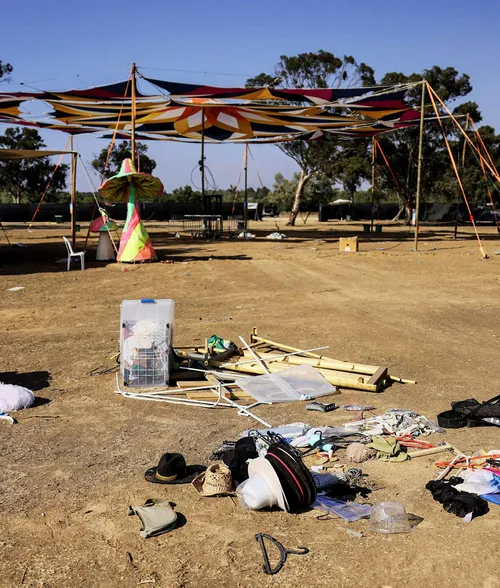 Personal belonging left at the location where the Nova festival massacre took place on October 7.